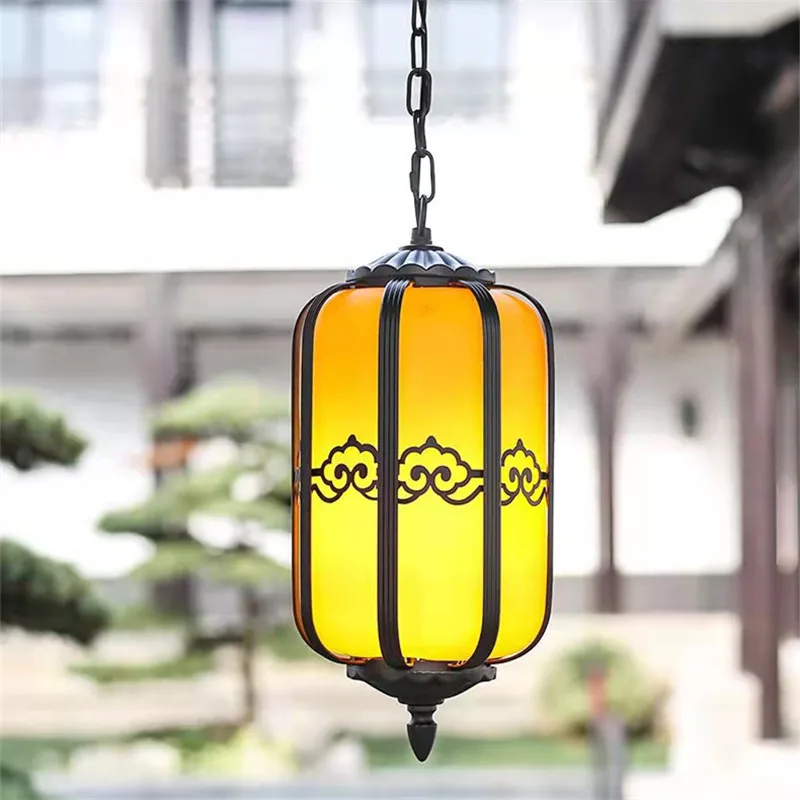 Brother Classical Chinese Lantern Pendant Lamp Vintage Dolomite Outdoor Led Light Waterproof For Home Corridor Decor 2