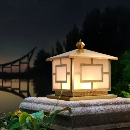 Brother Outdoor Classical Brass Garden Landscape Light Simple Patio Pillar Ip65 Waterproof Retro Courtyard Led Post 1