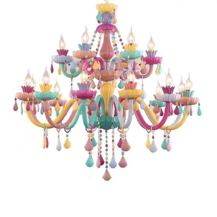 Designer Colorful Crystal Children S Hanging Chandelier Lights Lustre Romantic Bedroom Decoration Suspension Led Lighting 5