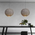 Designer Japanese Wabi Sabi Style Chandelier Living Room Lamp Dining Coffe Store Planet Grey Pendant Lamps 1