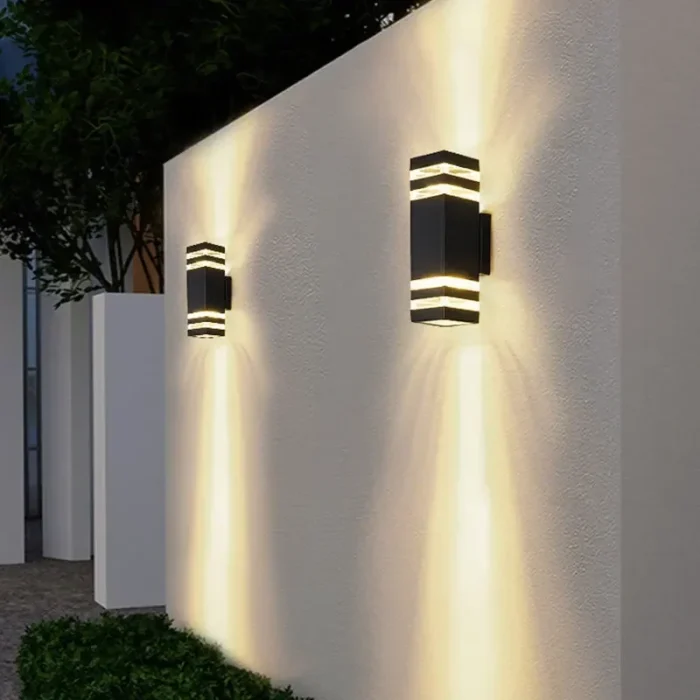 E27 Lights Lighting Outdoor Wall Light Waterproof Up Down Aluminum Garden Light Double Head Wall Lamp 1