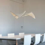 Fishbone Chandelier Nordic Led Rectangular Lighting Restaurant Kitchen Meeting Room Office Personality Interior Design Lights 3