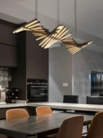 Fishbone Chandelier Nordic Led Rectangular Lighting Restaurant Kitchen Meeting Room Office Personality Interior Design Lights 4