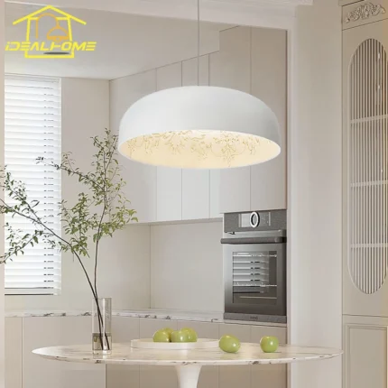 French Design White Sky Garden Art Decorative Pendant Lights Restaurant Led Interior Lighting Living Room Kitchen 1