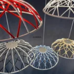 Italian Flos Replication Skynest Suspension Lamps Circular Woven Rope Led Fireworks Light Living Room Restaurant Chandelier 3