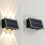 Led Solar Wall Lamp Outdoor Garden Decoration Wall Light Ip65 Waterproof Up And Down Luminous Lighting 2