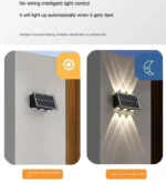 Led Solar Wall Lamp Outdoor Garden Decoration Wall Light Ip65 Waterproof Up And Down Luminous Lighting 4