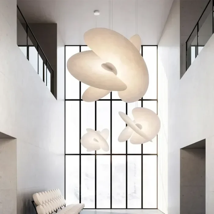 Luceplan Levante Pendant Light Nordic Silk Chandelier Loft Apartment Duplex Staircase Living Room Bedroom Designer Pendant