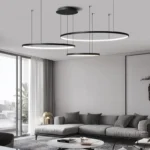 Minimalist Creative Aluminum Rings Led Pendant Light Color Lamp For Living Room Bedroom Dining Room Kitchen 2