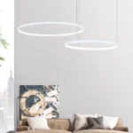 Minimalist Creative Aluminum Rings Led Pendant Light Color Lamp For Living Room Bedroom Dining Room Kitchen 4