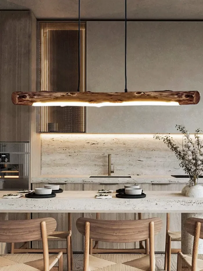 Minimalist Wood Pendant Lights Japanese Style Kitchen Bar Dining Room Hang Lamp Cord Adjustable Warm New 4