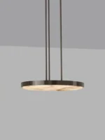 Modern All Copper Marble Pendant Lamp Luxury 2024 Retro Black Hanging Lamps For Ceiling Dining Room 1