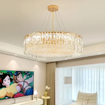 Modern Crystal Pendant Lighs Luxury Interior Decoration Bedroom Dining Living Room Ceiling Chandelier Gold Gloss Led 1