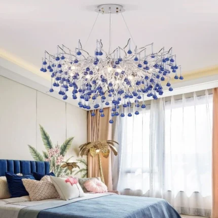 Modern Designers Light Luxury Pink Blue Boys Girls Gorgeous Crystal Chandeliers Bedroom Living Room Hotel Lobby 1