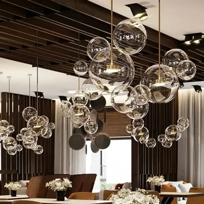 Modern Glass Bubble Led Pendant Lamp Bubbles For Living Dining Room Coffee Tables Bedroom Chandelier Home 3