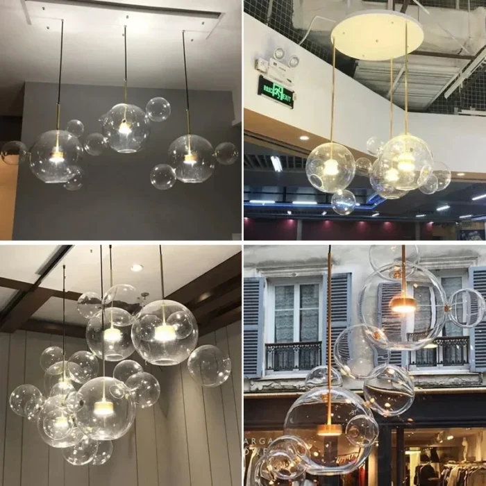 Modern Glass Bubble Led Pendant Lamp Bubbles For Living Dining Room Coffee Tables Bedroom Chandelier Home 5