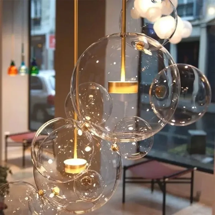 Modern Glass Bubble Led Pendant Lamp Bubbles For Living Dining Room Coffee Tables Bedroom Chandelier Home