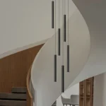 Modern Minimalist Stair Chandelier Duplex Building Villa Long Led Pendant Light Lighting Dining Living Room Tubular 4