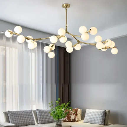 Modern Tree Branches Led Chandelier Glass Balls Hanging Chandelier Living Room Decoration Dining Room Bedroom Indoor 1