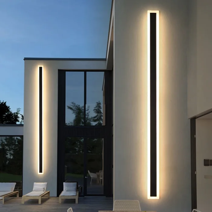 Modern Waterproof Outdoor Long Strip Led Wall Lamp Ip65 Aluminum Wall Light Garden Porch Sconce Light