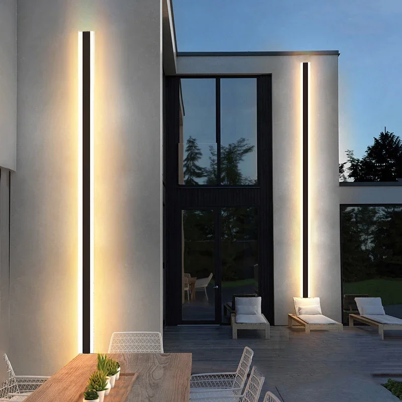 Modern Waterproof Outdoor Long Strip Led Wall Lamp Ip65 Aluminum Wall Light Garden Porch Sconce Light 19