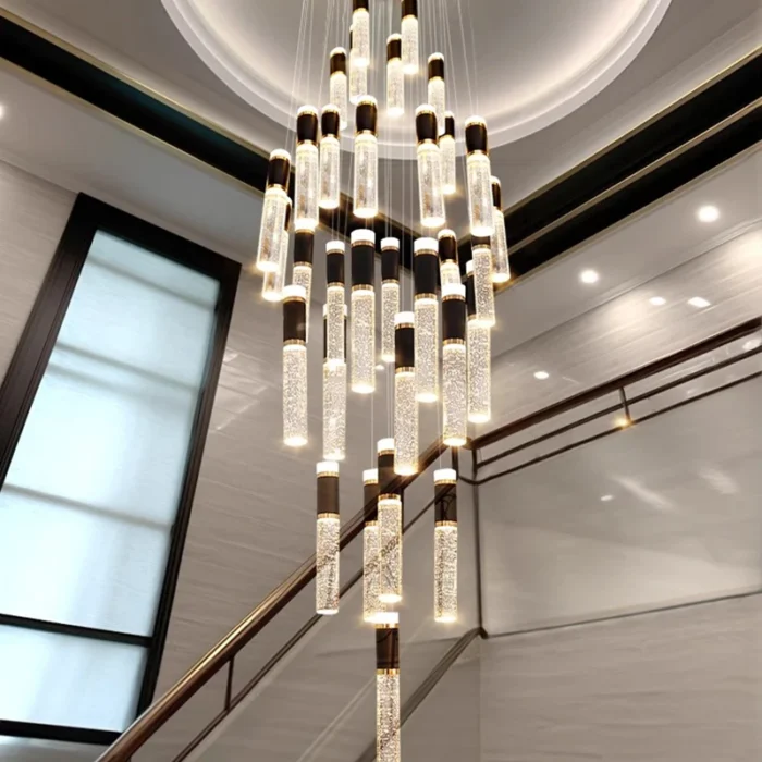 Modern Home Decoration Crystal Chandelier Stair Pendant Lamp Living Room Pendant Lights Interior Lighting 14