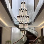 Modern Home Decoration Crystal Chandelier Stair Pendant Lamp Living Room Pendant Lights Interior Lighting 17