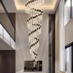 Modern Home Decoration Crystal Chandelier Stair Pendant Lamp Living Room Pendant Lights Interior Lighting 2