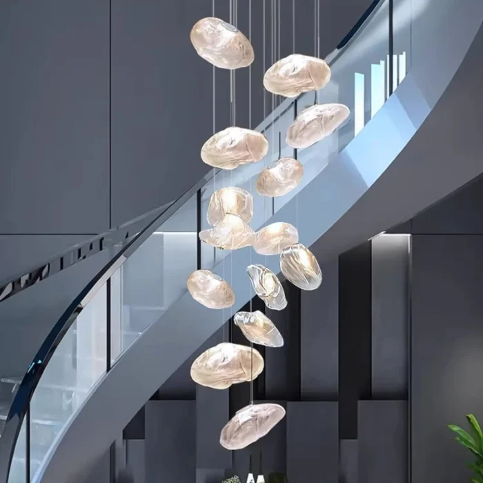 Modern Home Decoration Crystal Chandelier Stair Pendant Lamp Living Room Pendant Lights Interior Lighting 21