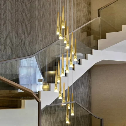 Modern Home Decoration Crystal Chandelier Stair Pendant Lamp Living Room Pendant Lights Interior Lighting 31