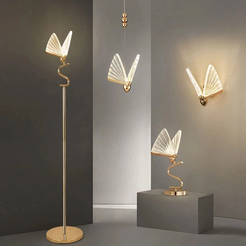 New Style Butterfly Led Pendant Lamp Modern Luxury Staircase Bedside Bedroom Background Aisle Designer Deco Lighting 1