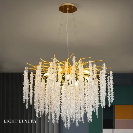 Nordic Crystal Tassel Chandelier For Living Room Hall Restaurant Decoration Luxury Ceiling Pendant Lights Indoor Lighting 1