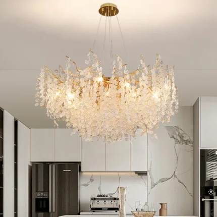 Nordic Designer Round Crystal Chandelier Luxury Pendant Light Living Room Luminaire Hanging Light Fixtures Home Decor 1