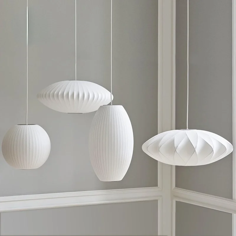 Nordic Miller Silk Chandelier Lights Japanese Simple Ufo Pendant Lamp For Living Room Bedroom Dining Room