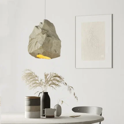 Nordic Wabi Sabi Chandelier Handmade Imitation Stone Black Personalized Japanese Restaurant Coffee E27 Decoration Pendant Light