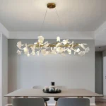 Nordic Gingko Leaf Led Chandelier Modern Kitchen Living Room Bedroom Dining Room Round Interior Loft Ceiling