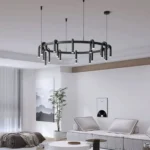 Novelty U Chandeliers For Living Room Restaurant Hanging Light Red Black Pendant Light Bedroom High End 5