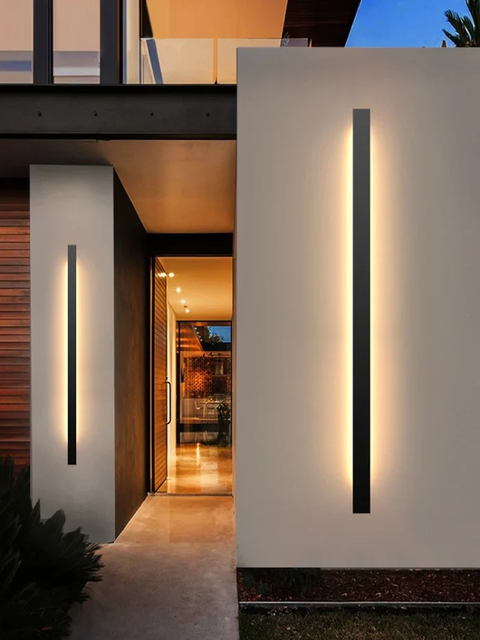 Outdoor Waterproof Strip Led Wall Light High End Residential Villa Garden Porch Line Wall Light 110v220v 4