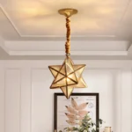 Pendant Lamp Light Loft Vintage Star Tiffany Glass Lighting Ceiling Without Lamp Home Bedroom Corridor Porch