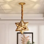 Pendant Lamp Light Loft Vintage Star Tiffany Glass Lighting Ceiling Without Lamp Home Bedroom Corridor Porch 5