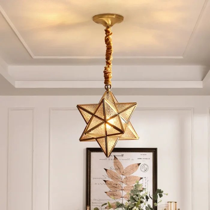Pendant Lamp Light Loft Vintage Star Tiffany Glass Lighting Ceiling Without Lamp Home Bedroom Corridor Porch