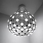 Postmodern Creative Black And White Chess Pieces Pendant Light Grid Lustre Suspension For Dining Room Living