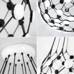 Postmodern Creative Black And White Chess Pieces Pendant Light Grid Lustre Suspension For Dining Room Living 4