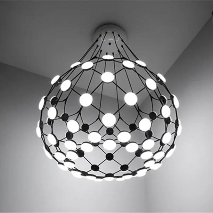 Postmodern Creative Black And White Chess Pieces Pendant Light Grid Lustre Suspension For Dining Room Living