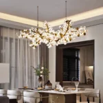 Postmodern Luxury White Glass Chandelier Living Room Decoration Led Lighting Long Grape String Hanging Light 2