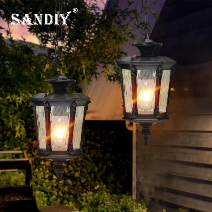 Sandiy Outdoor Porch Light Chandelier Post Wall Lamp Waterproof Vintage Lighting For House Gate Patio Exterior 1