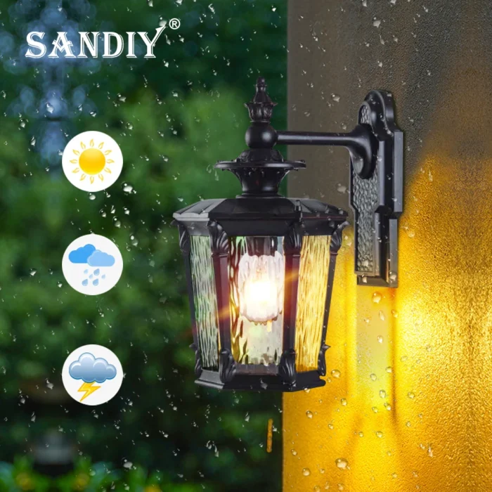 Sandiy Outdoor Porch Light Chandelier Post Wall Lamp Waterproof Vintage Lighting For House Gate Patio Exterior