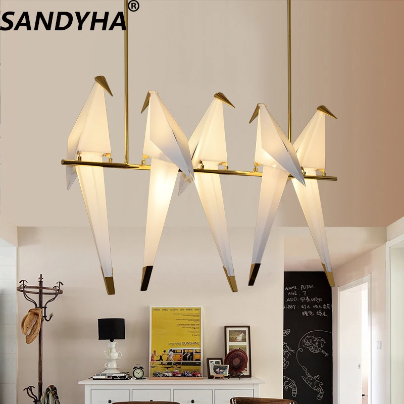 Sandyha Modern Bird Cage Chandelier Interior Decor Living Room Restaurant Ceiling Hanging Lamps Bedroom Furniture Drop 1