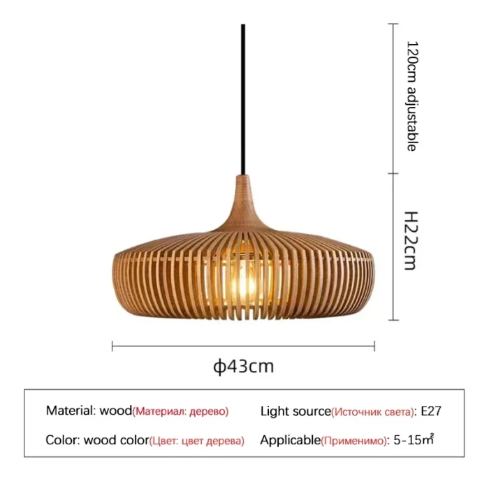 Sandyha Nordic Retro Log Restaurant Chandeliers Wooden Designer Led Lamp For Home Decor Bedroom Dining Table 5