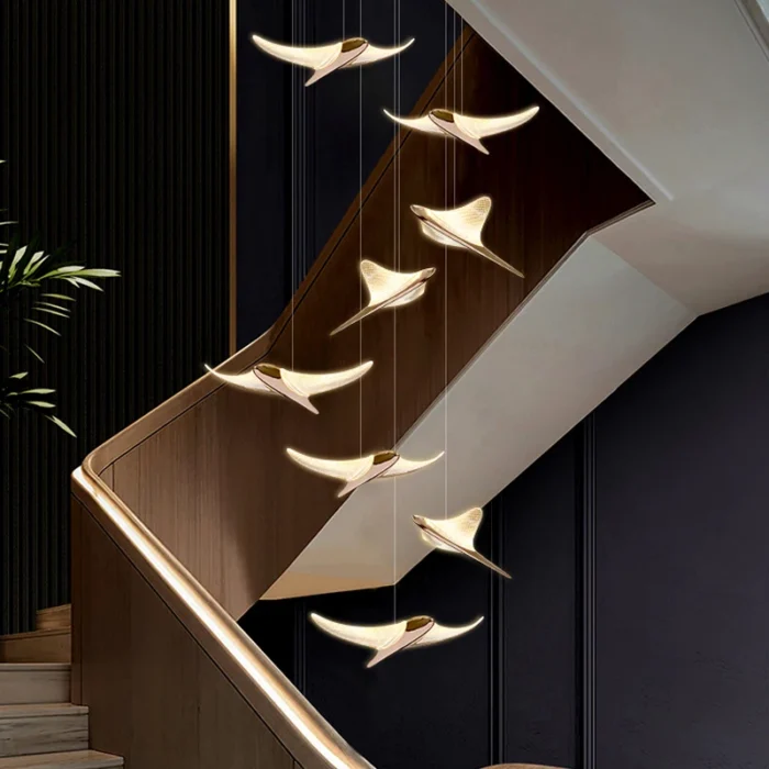 Seagull Modern Chandelier Led Duplex Attic Lamp Stair Chandelier Living Room Hall Stairwell Lamp Nordic Restaurant 3